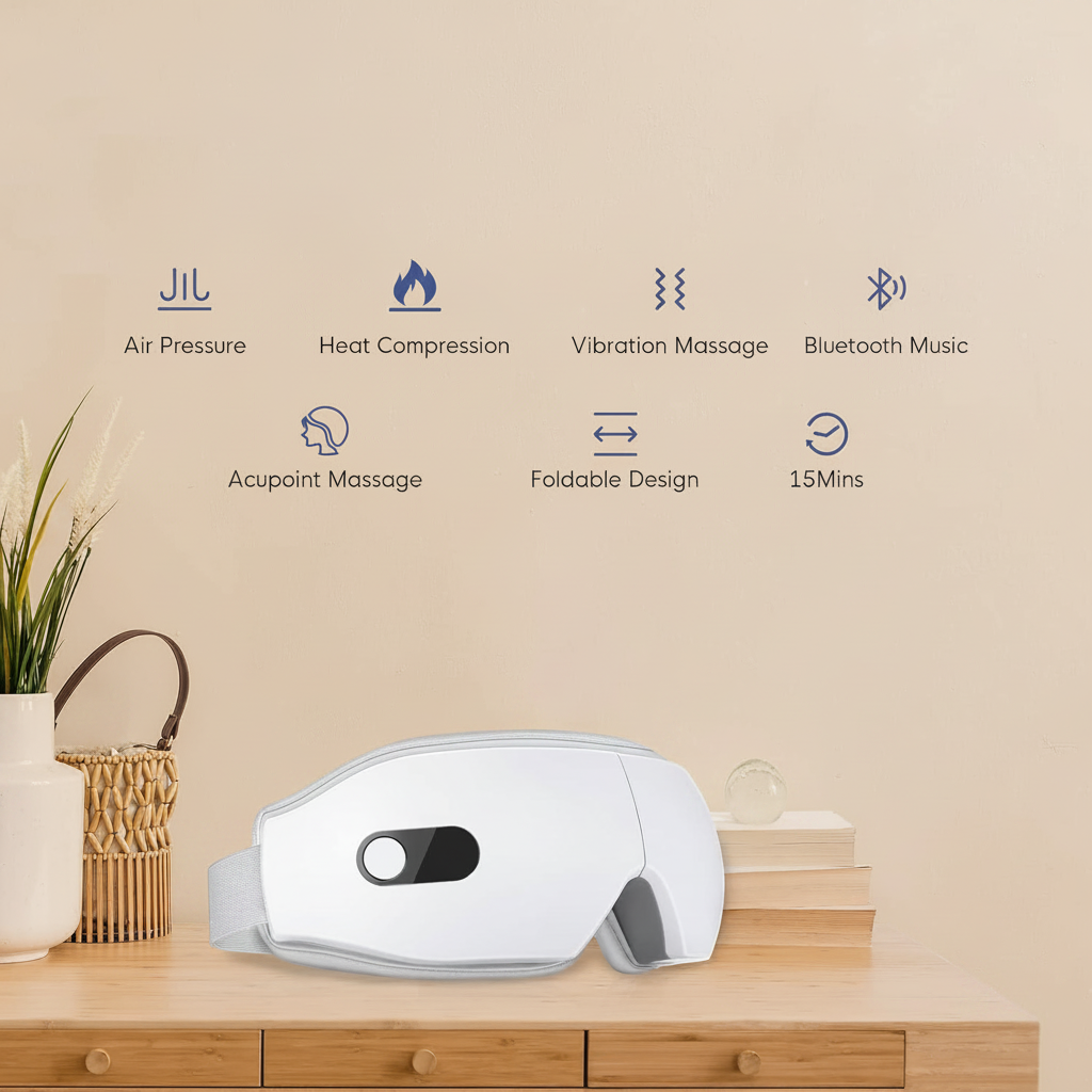 Smart Eye Massager with Heat & Bluetooth