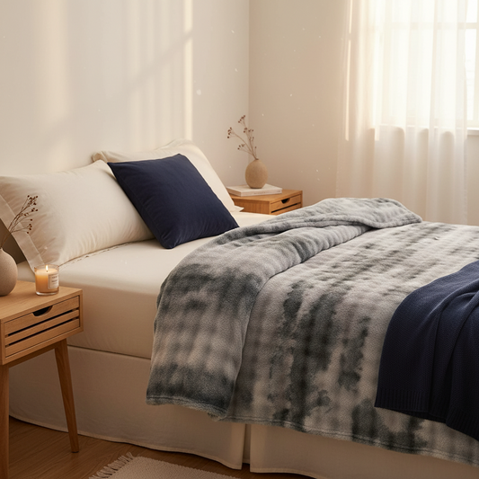 Bubble Plush Faux Fur Throw Blanket