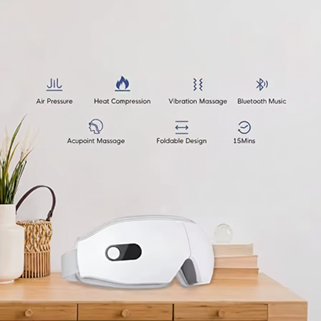 Smart Eye Massager with Heat & Bluetooth